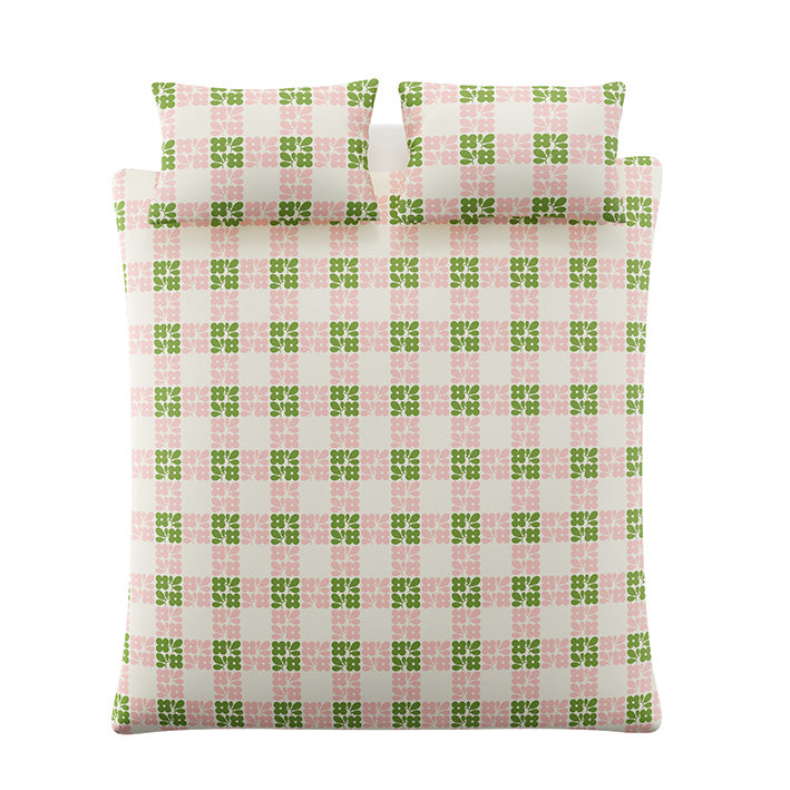 Orla Kiely Floret Check Dill Pink Duvet Set