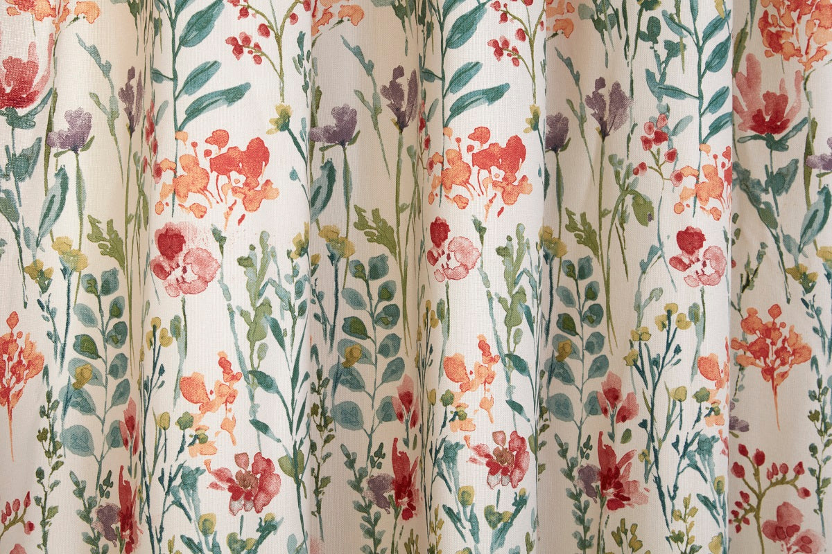 Sundour Amaryllis Multi 3" Tape Lined Curtains