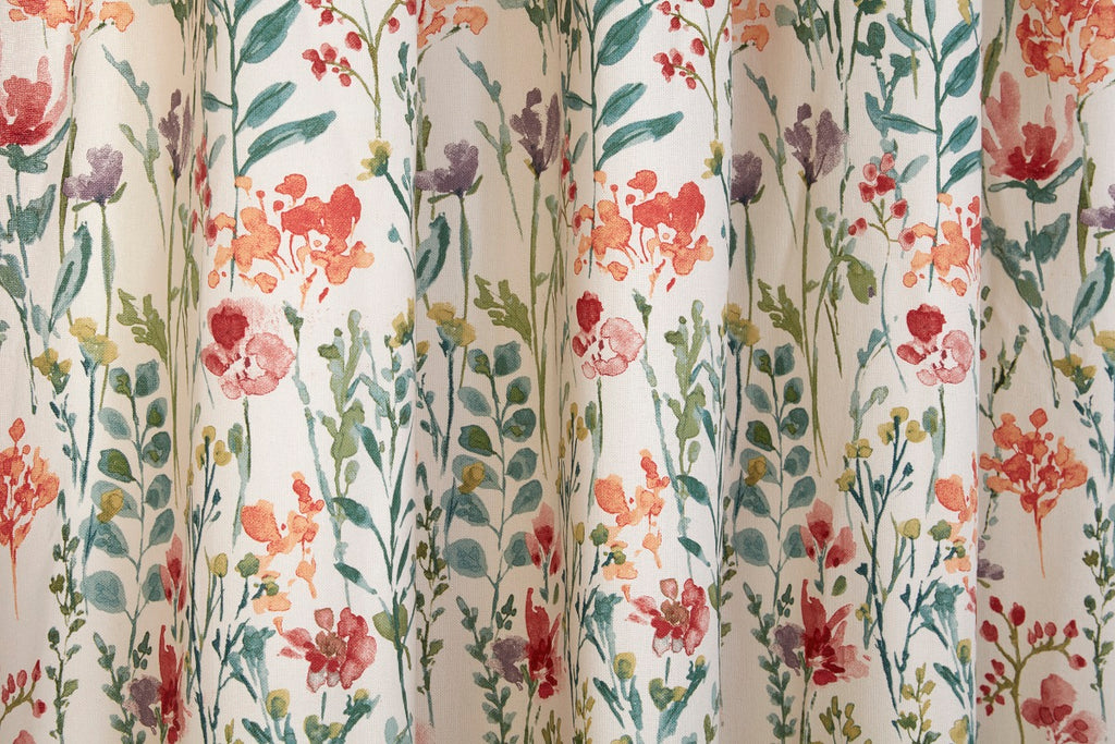 Sundour Amaryllis Multi 3" Tape Lined Curtains