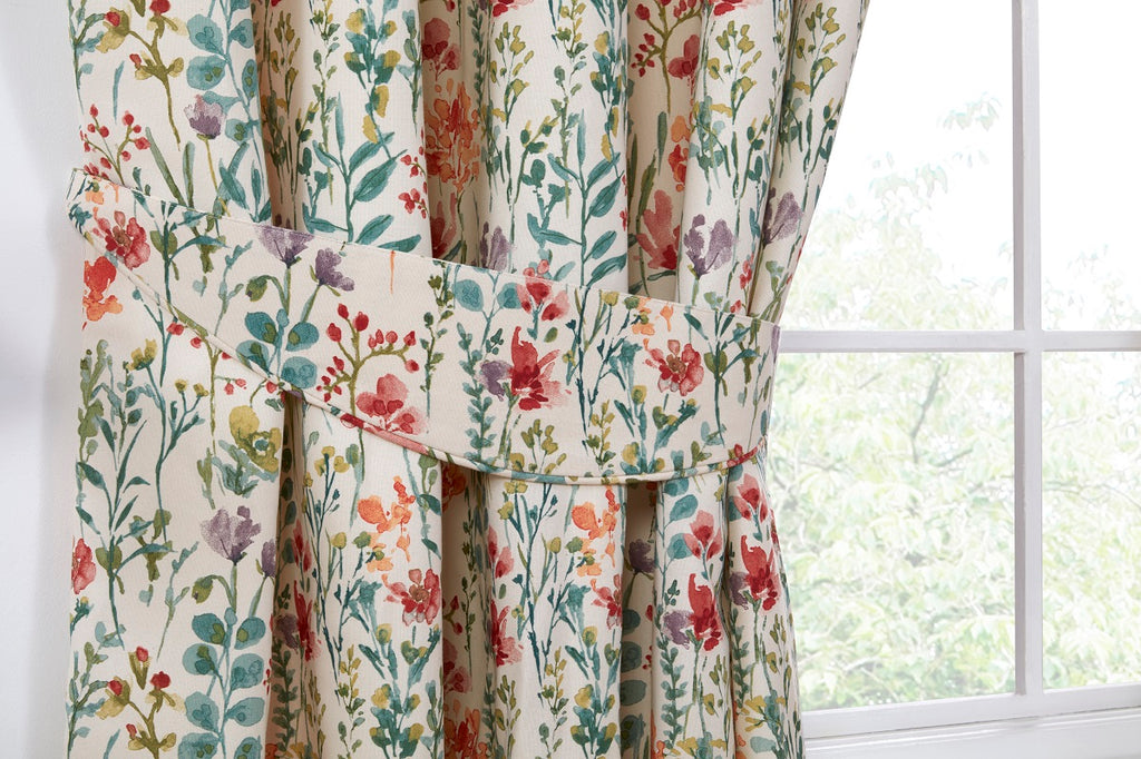 Sundour Amaryllis Multi 3" Tape Lined Curtains