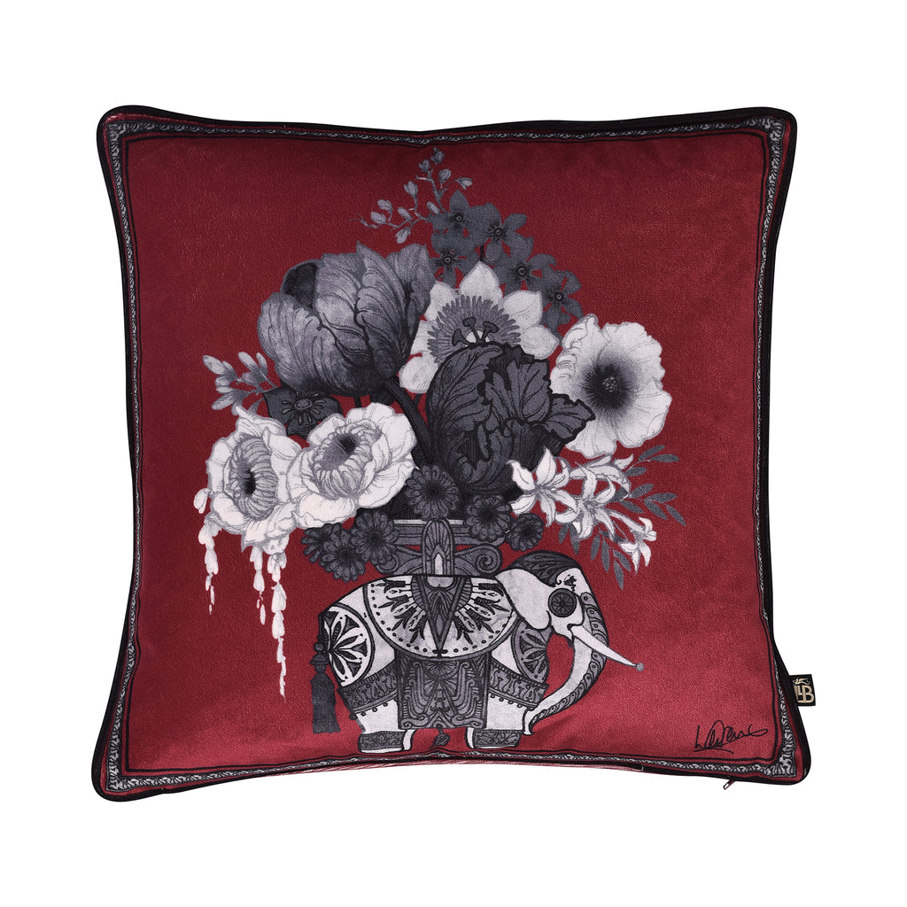 Laurence Llewelyn Bowen Generou Elephant 43cm x 43cm Velvet Filled Cushion