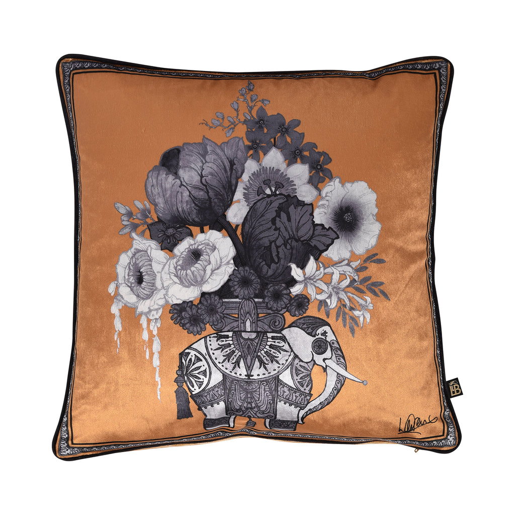 Laurence Llewelyn Bowen Generou Elephant 43cm x 43cm Velvet Filled Cushion