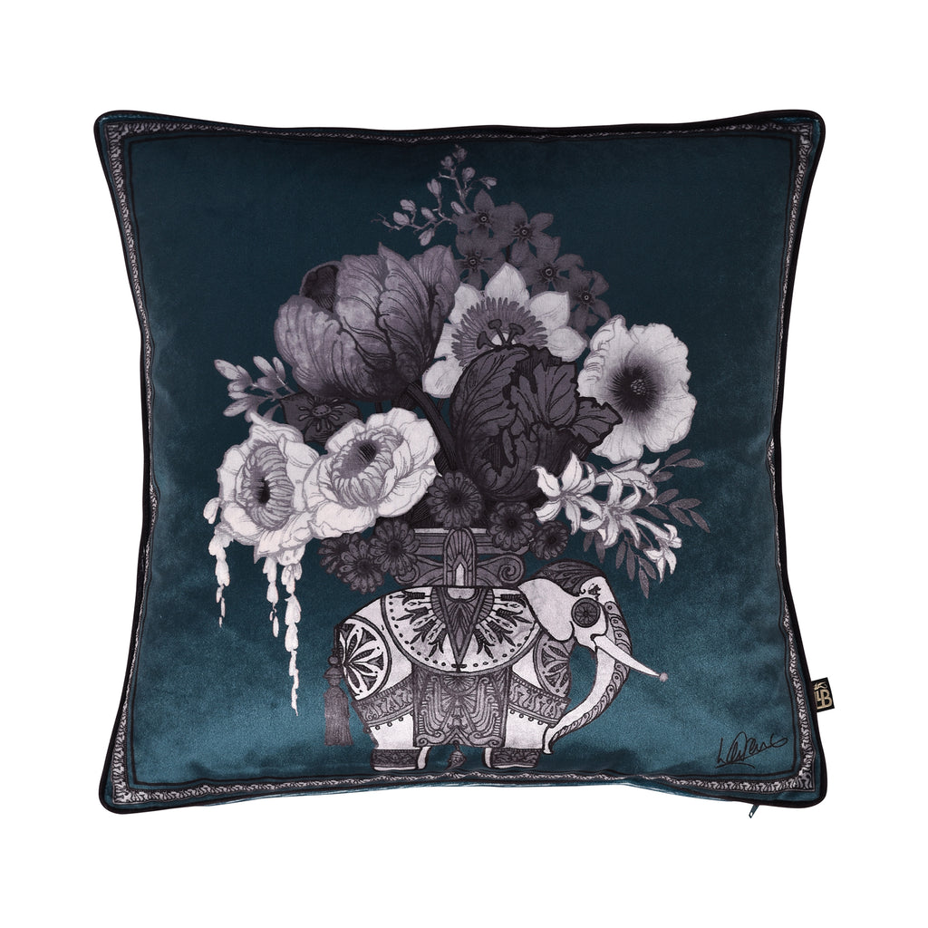 Laurence Llewelyn Bowen Generou Elephant 43cm x 43cm Velvet Filled Cushion