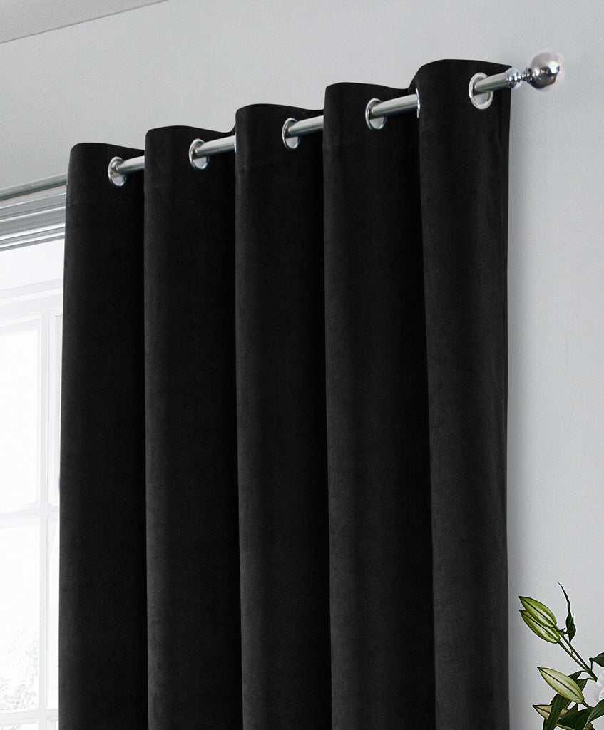 Tyrone Hampton Velvet Thermal Blackout Eyelet Curtains