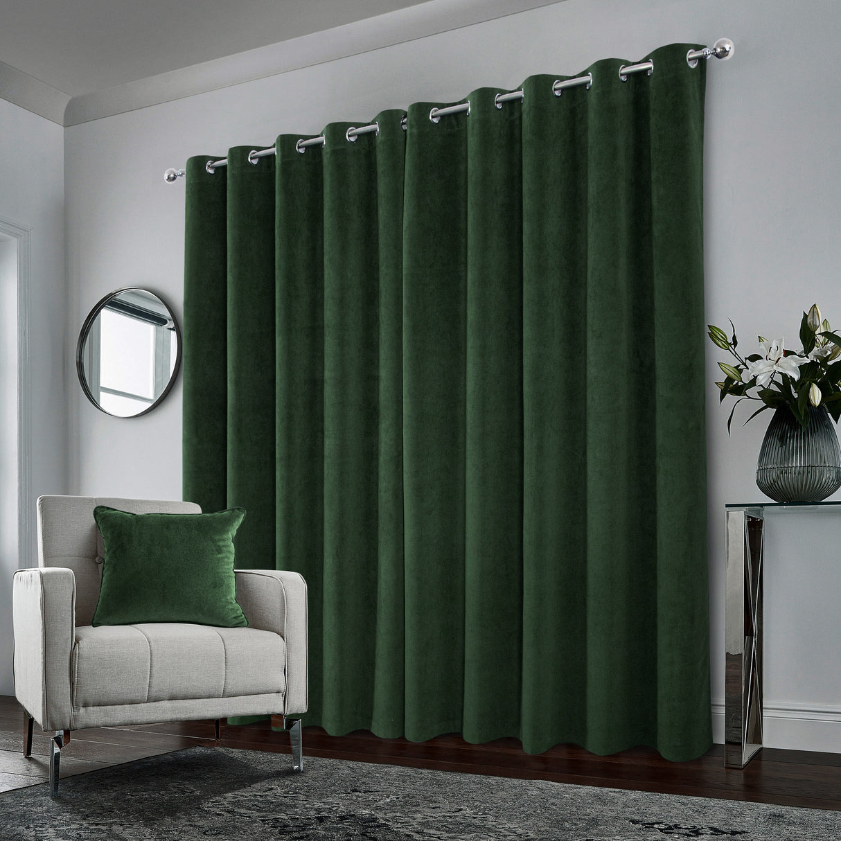 Tyrone Hampton Velvet Thermal Blackout Eyelet Curtains