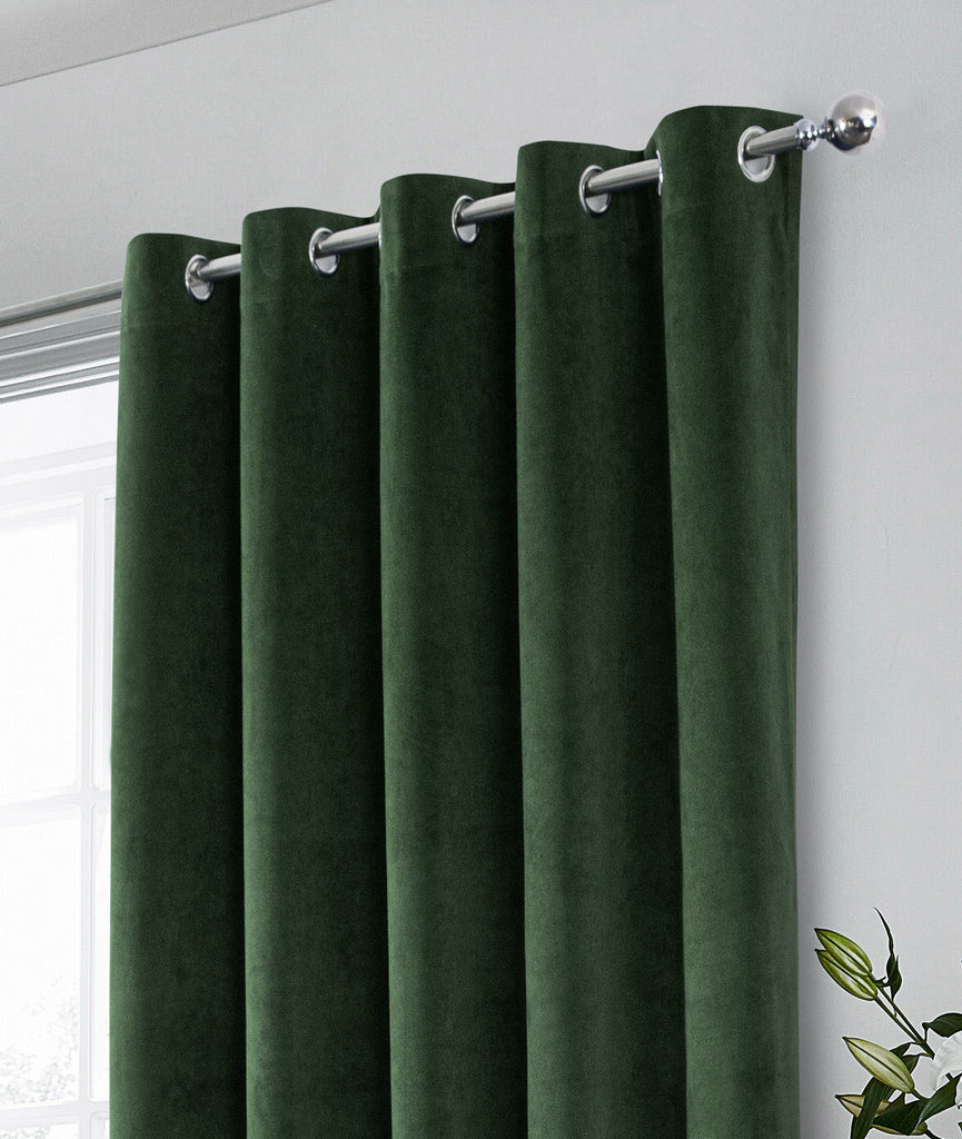 Tyrone Hampton Velvet Thermal Blackout Eyelet Curtains