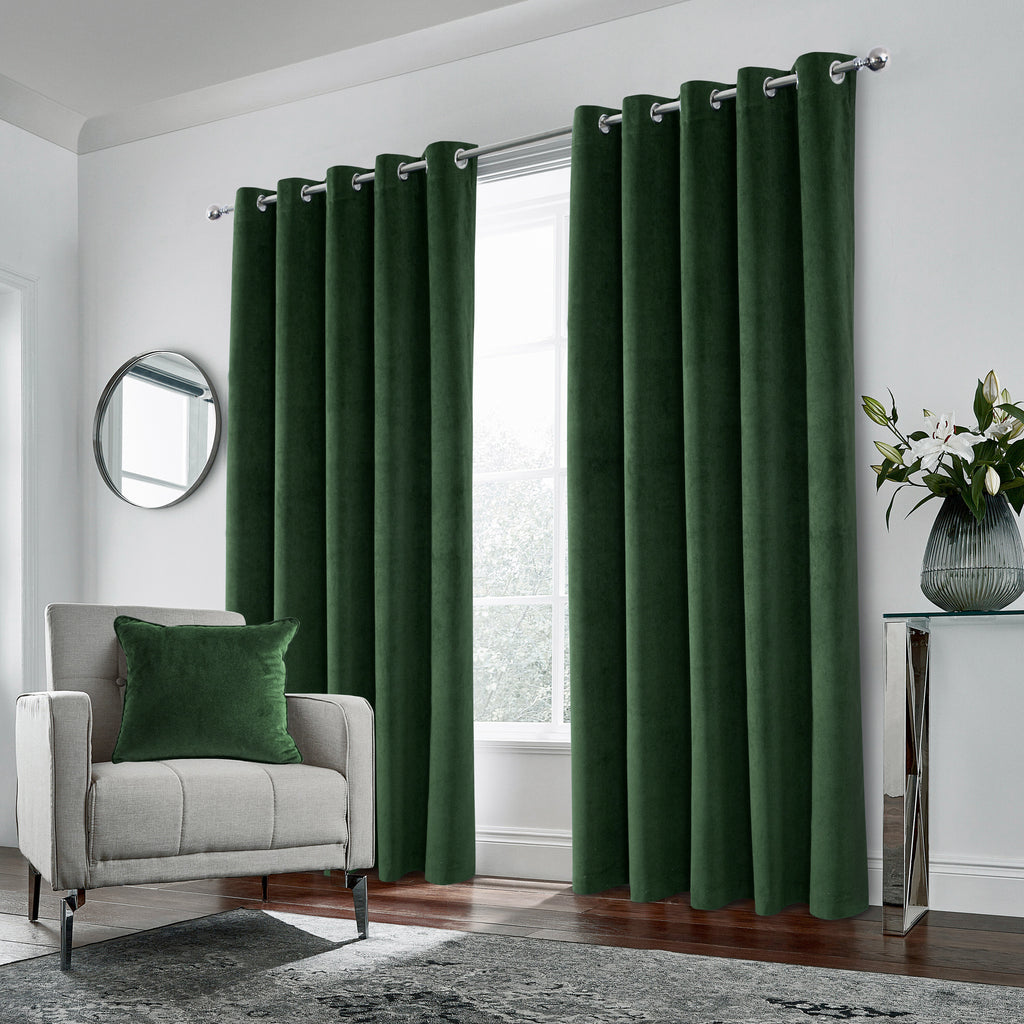 Tyrone Hampton Velvet Thermal Blackout Eyelet Curtains
