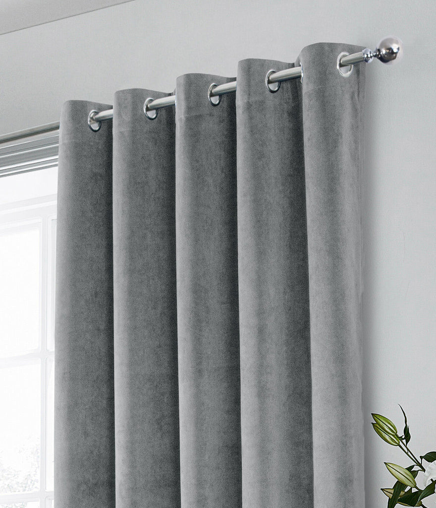 Tyrone Hampton Velvet Thermal Blackout Eyelet Curtains