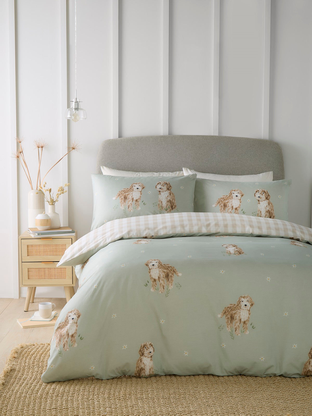 Fusion Bedding Hattie The Cockapoo Green Duvet Set