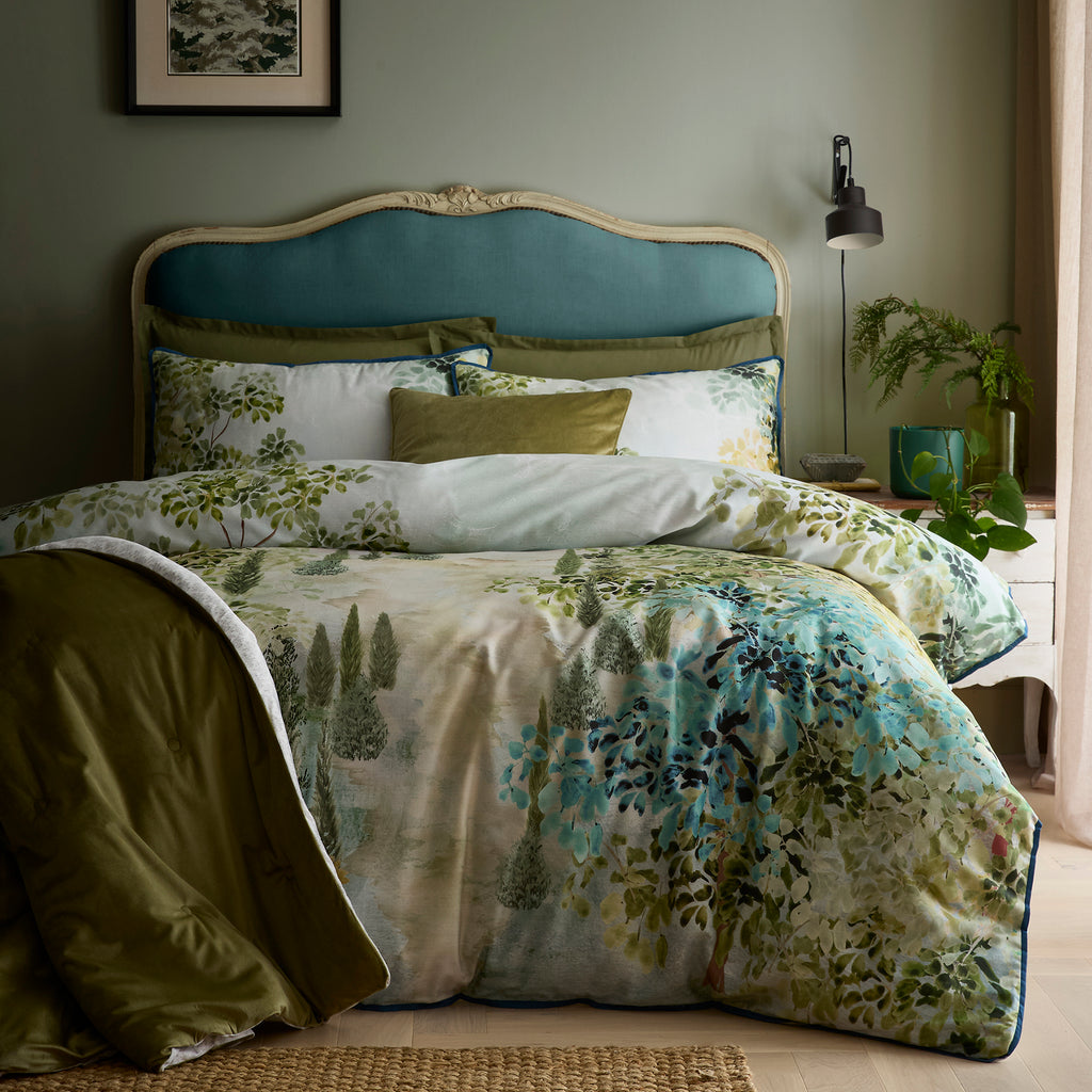 Soiree Hidden Garden Green Duvet Set
