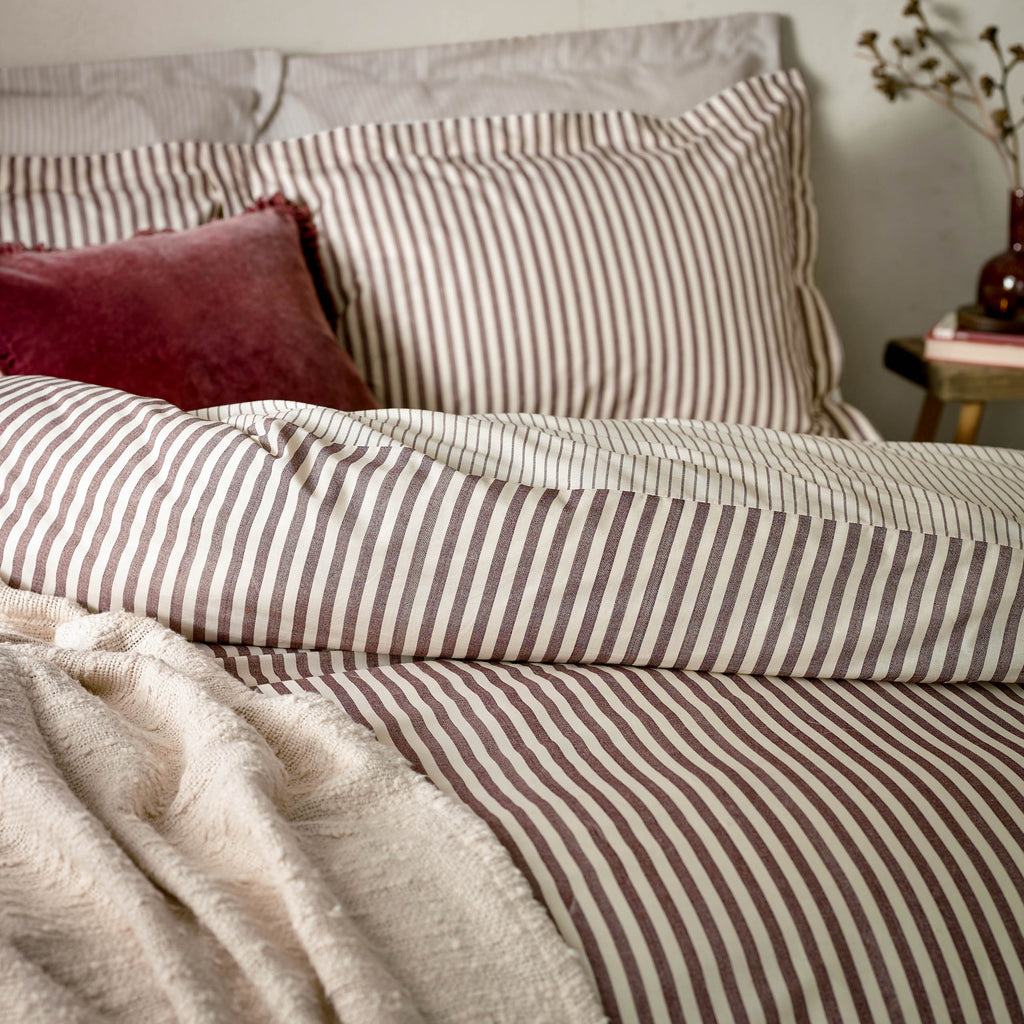 The Linen Yard Hebden Melange Stripe Duvet Set