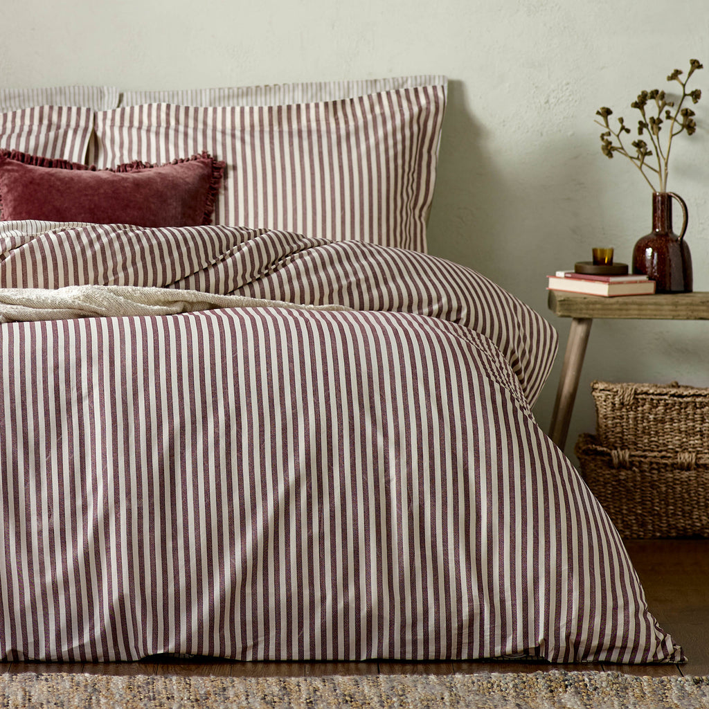 The Linen Yard Hebden Melange Stripe Duvet Set