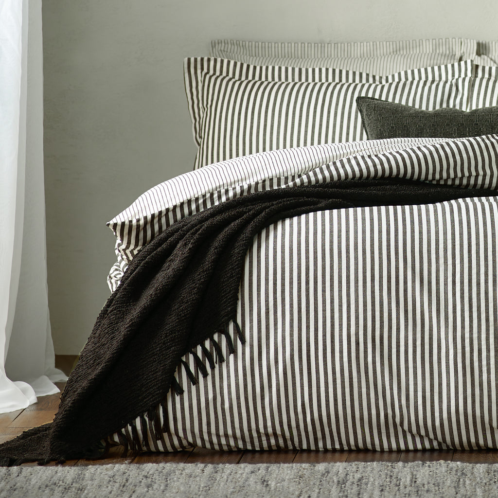 The Linen Yard Hebden Melange Stripe Duvet Set