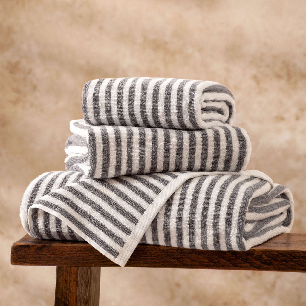 The Linen Yard Hebden Stripe 450gsm 100% Cotton Towels