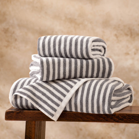 The Linen Yard Hebden Stripe 450gsm 100% Cotton Towels
