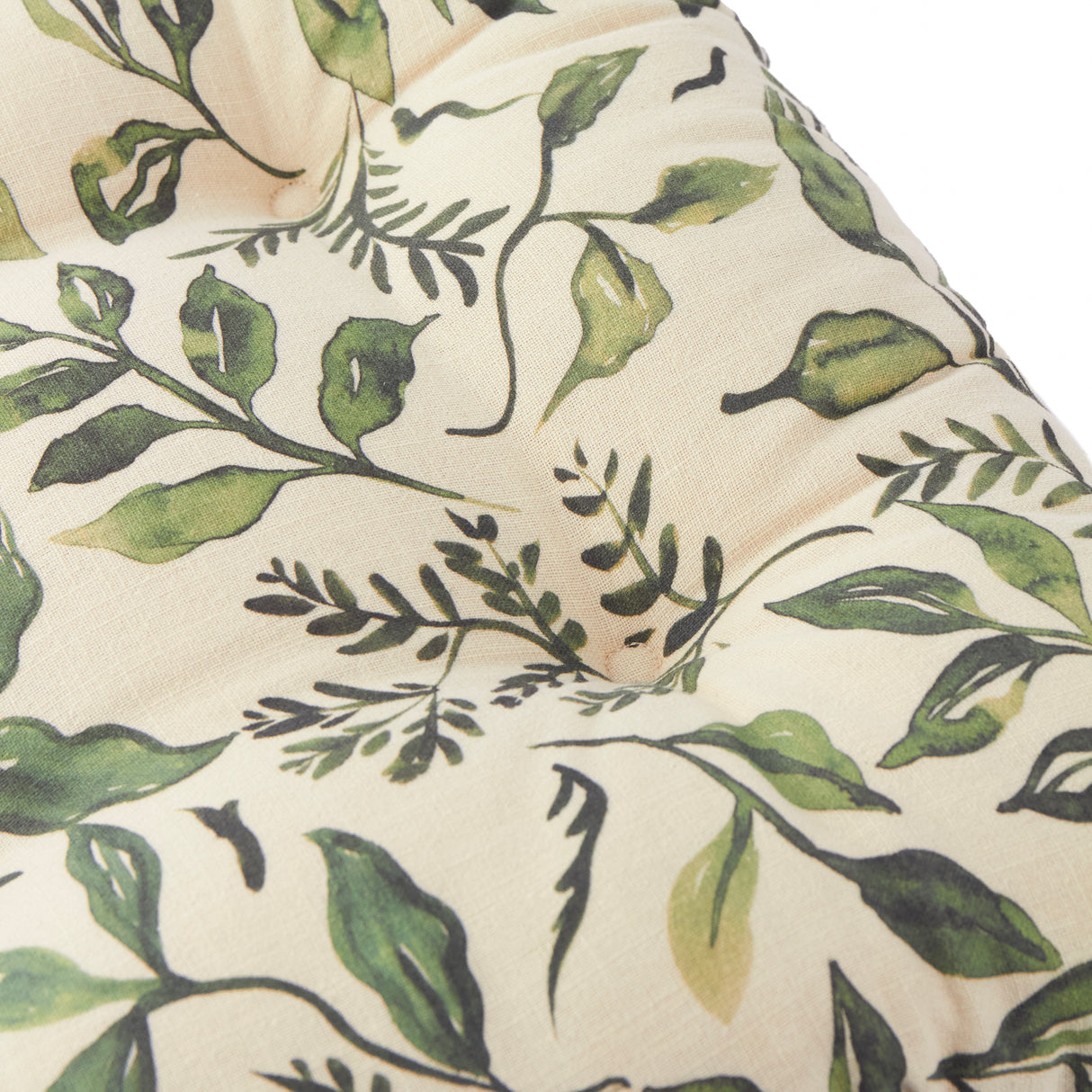 Wylder Herb Garden 40cm x 40cm 100% Slub Cotton Green Seat Pads (Pack of 2)