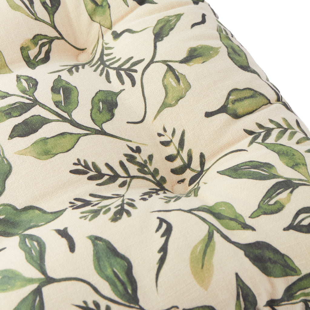 Wylder Herb Garden 40cm x 40cm 100% Slub Cotton Green Seat Pads (Pack of 2)