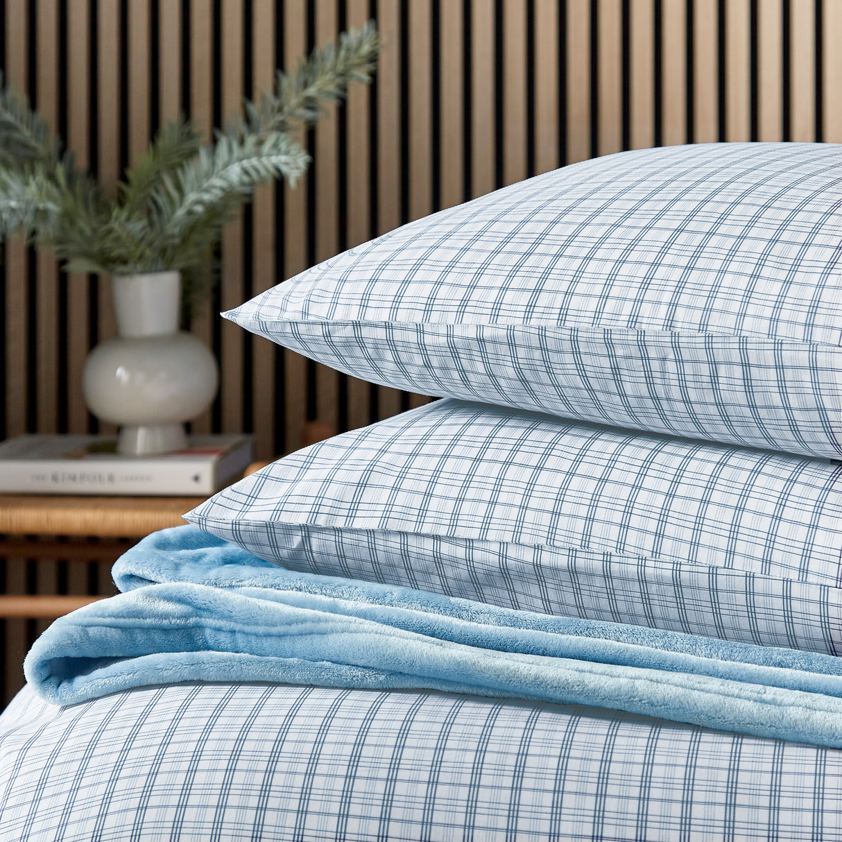 Helena Springfield Calico & Chalk Tranquil Check Duvet Set