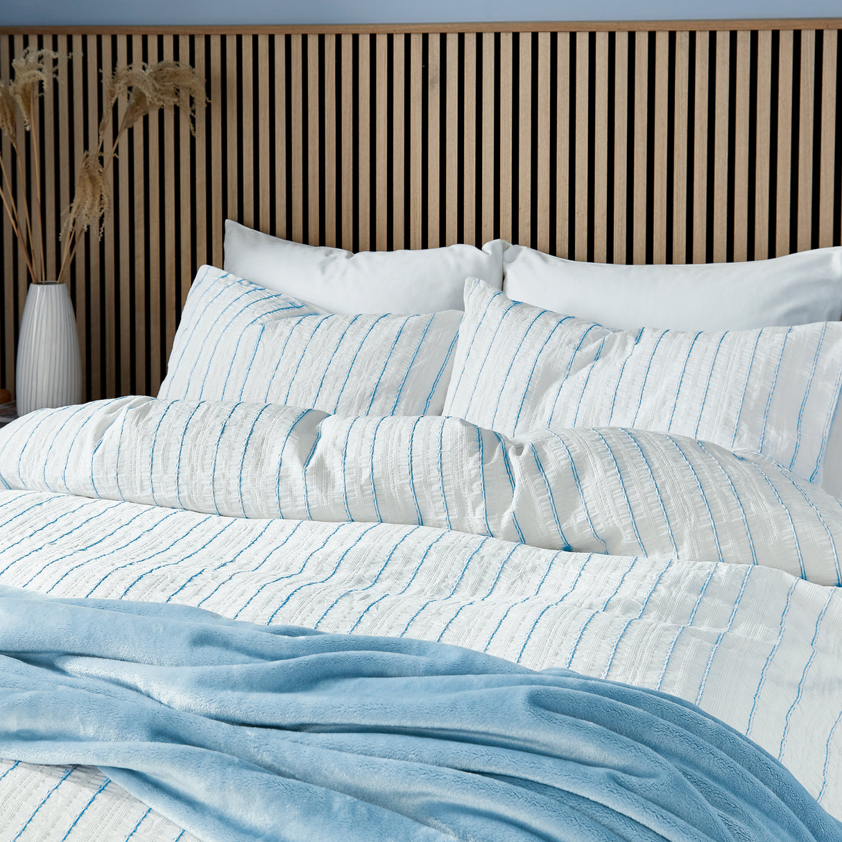 Helena Springfield Calico & Chalk Waffle Stripe Duvet Set