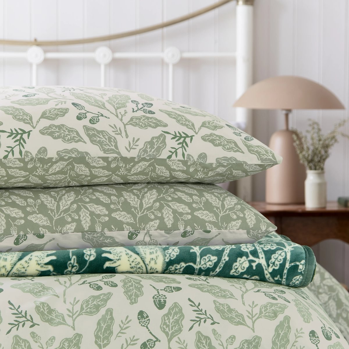 Harvest Moon by Helena Springfield Acorns Sage Duvet Set