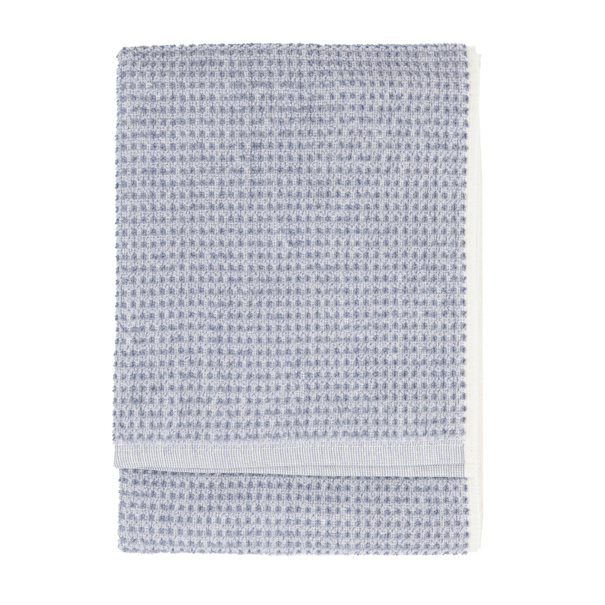 The Linen Yard Hebden Textured Waffle 100% Cotton Denim Blue Towels