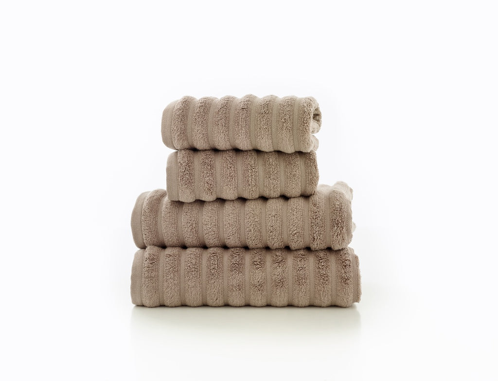 The Lyndon Company Hamilton Soft Rib Zero Twist 100% Cotton 550gsm Stone Towels