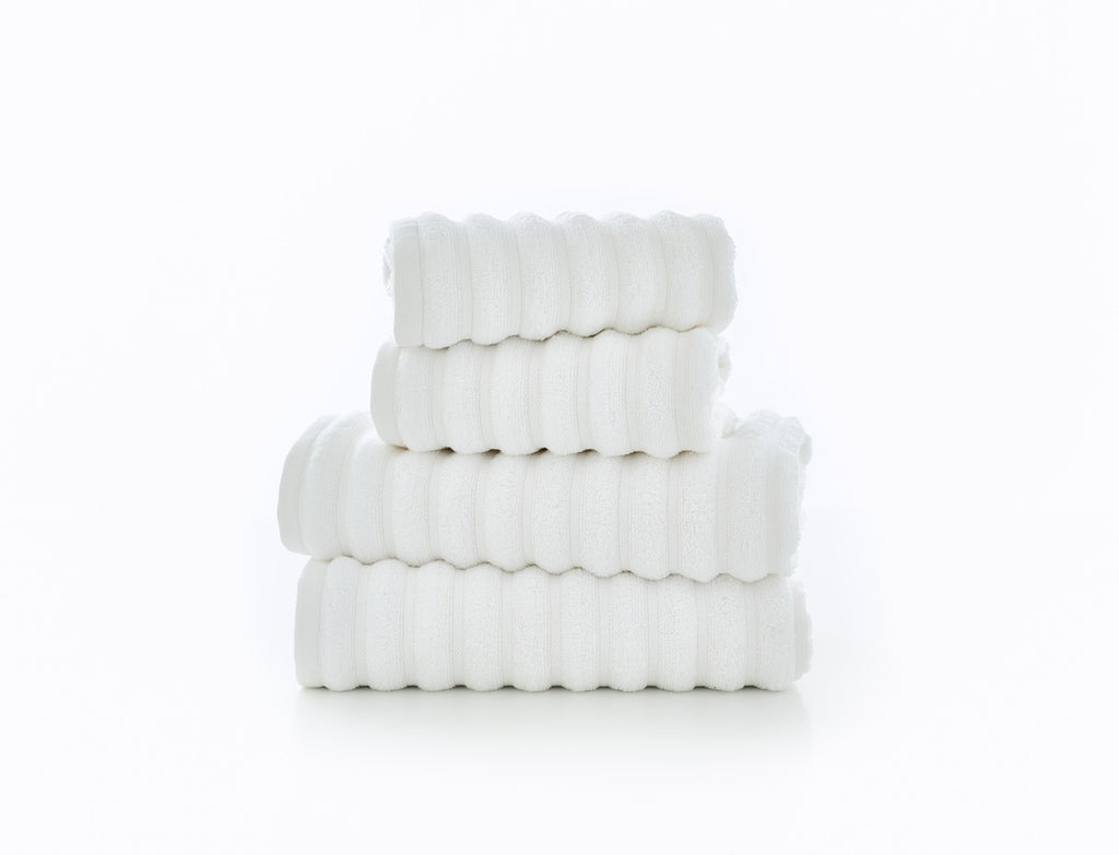 The Lyndon Company Hamilton Soft Rib Zero Twist 100% Cotton 550gsm White Towels