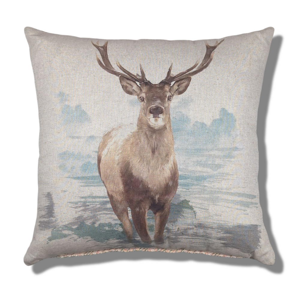 Style Highland Stag Tartan 43cm x 43cm Polyester Filled Cushion