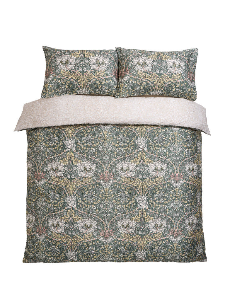 William Morris at Home Honeysuckle and Tulip Sage-Plaster Duvet Set