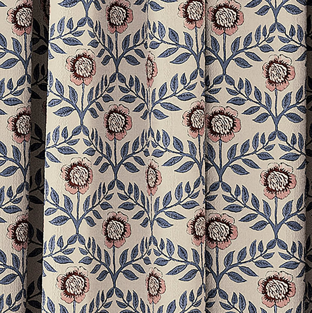 Joules Floral Foulard Lined Blackout 6" Tape Top Pencil Pleat Curtains