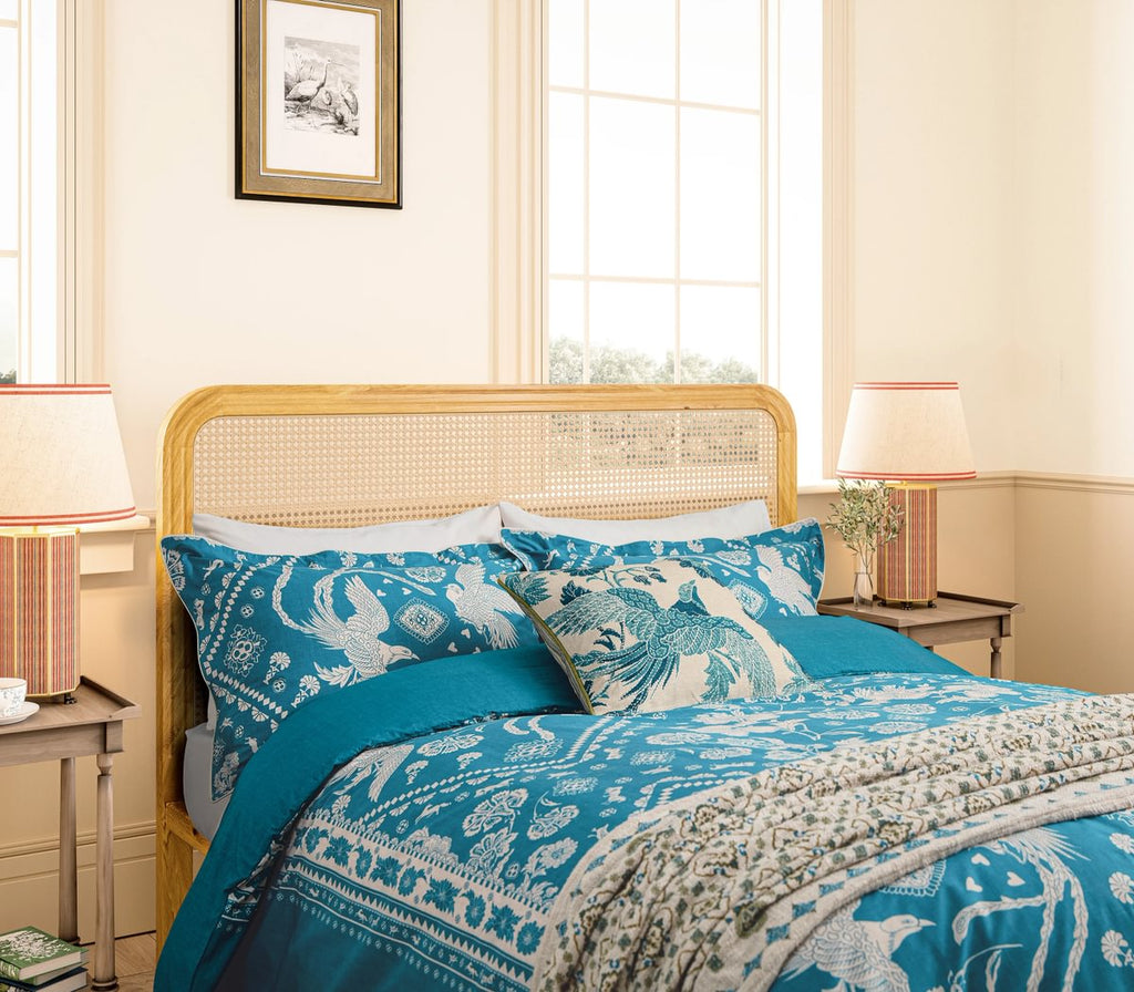 Joules Hidcote Birds Floral Blue Duvet Set