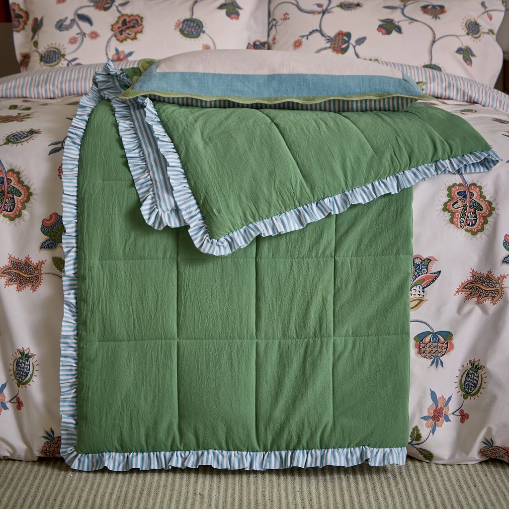 Joules Come Rain or Shine Green 200cm x 150cm Throw