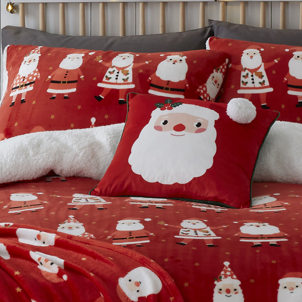 Bedlam Jolly Santa Red Filled Cushion
