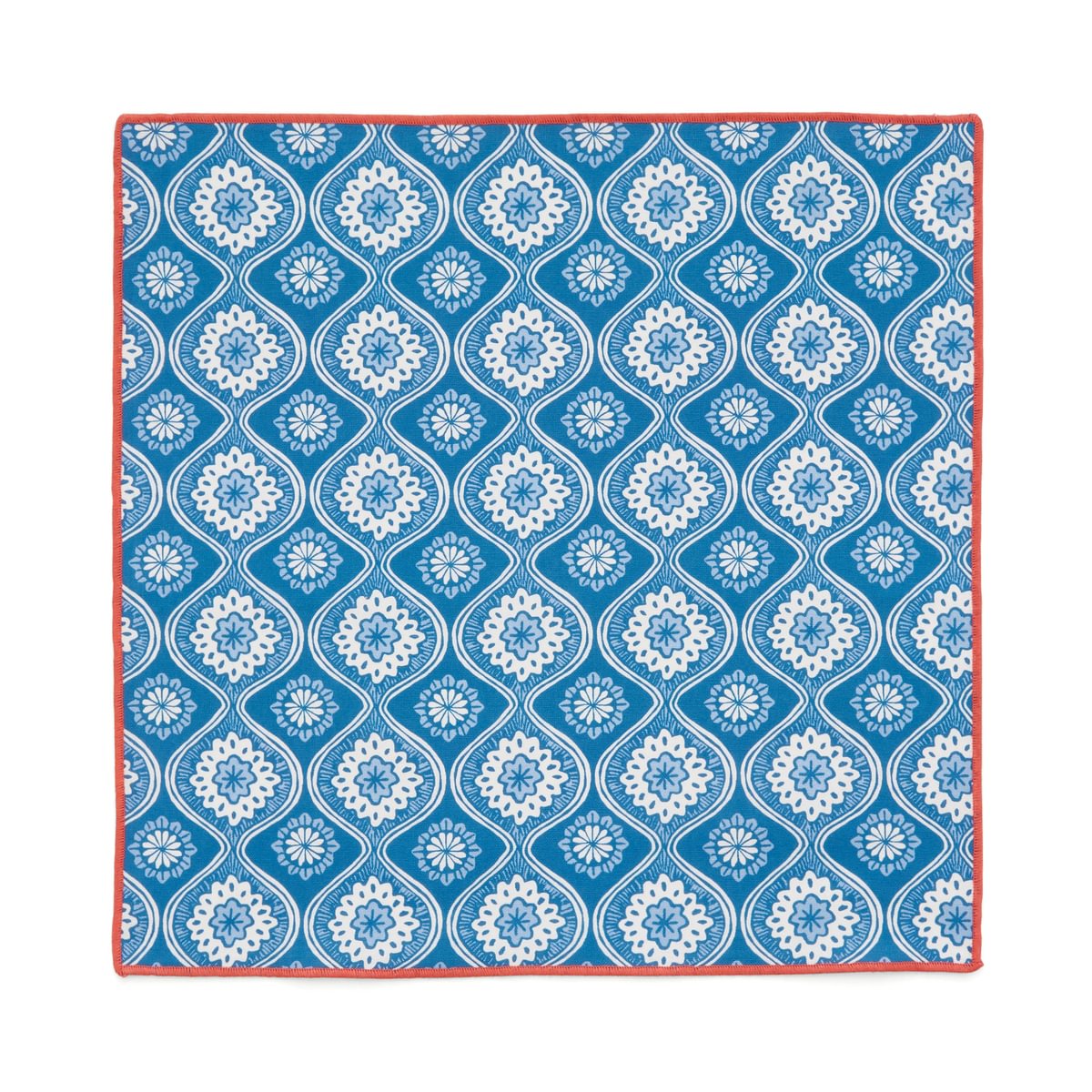 Land & Shore Achill Blue/Red Cotton Napkins Pack of 4