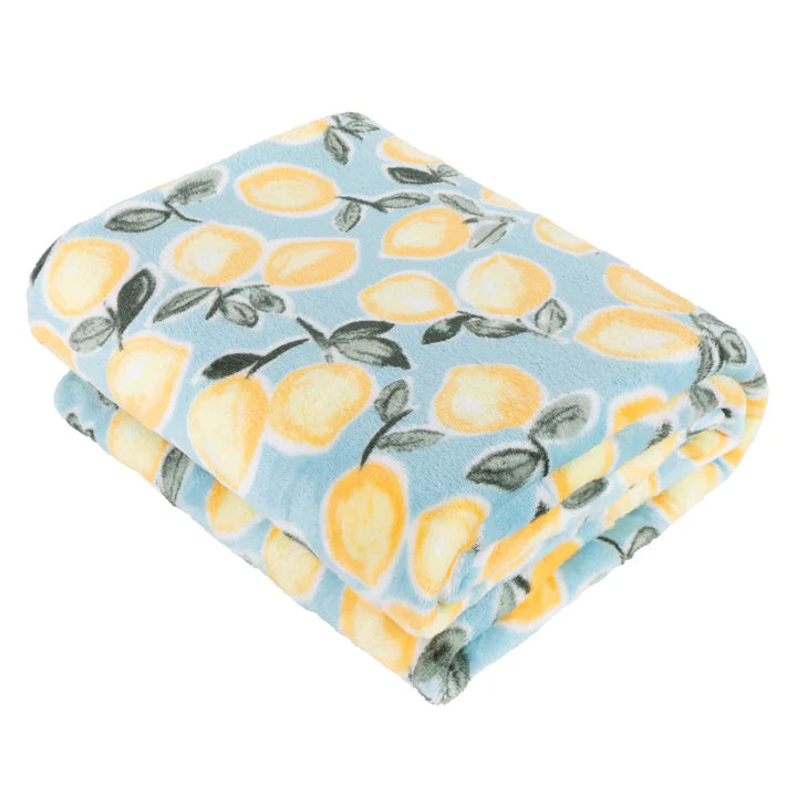 Furn Lemons Blue 130cm x 150cm Fleece Throw
