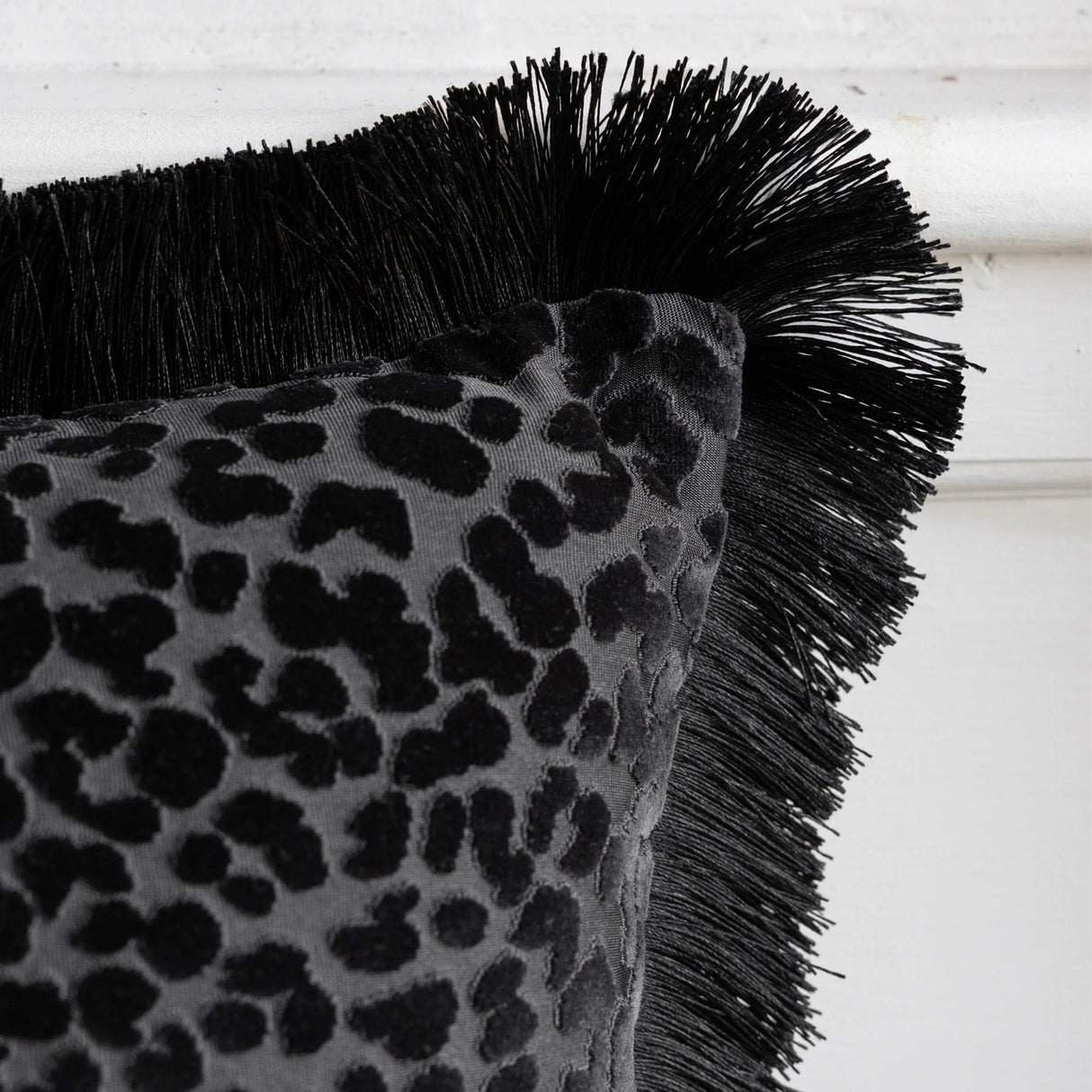 Rockett St George Leopard Love Cut Velvet 50cm x 50cm Polyester Filled Cushion