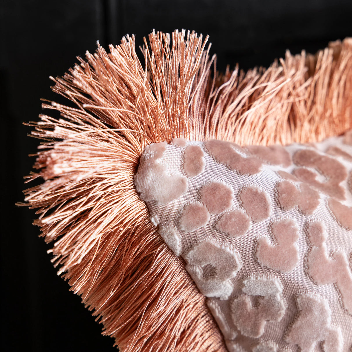 Rockett St George Leopard Love Cut Velvet 50cm x 50cm Polyester Filled Cushion