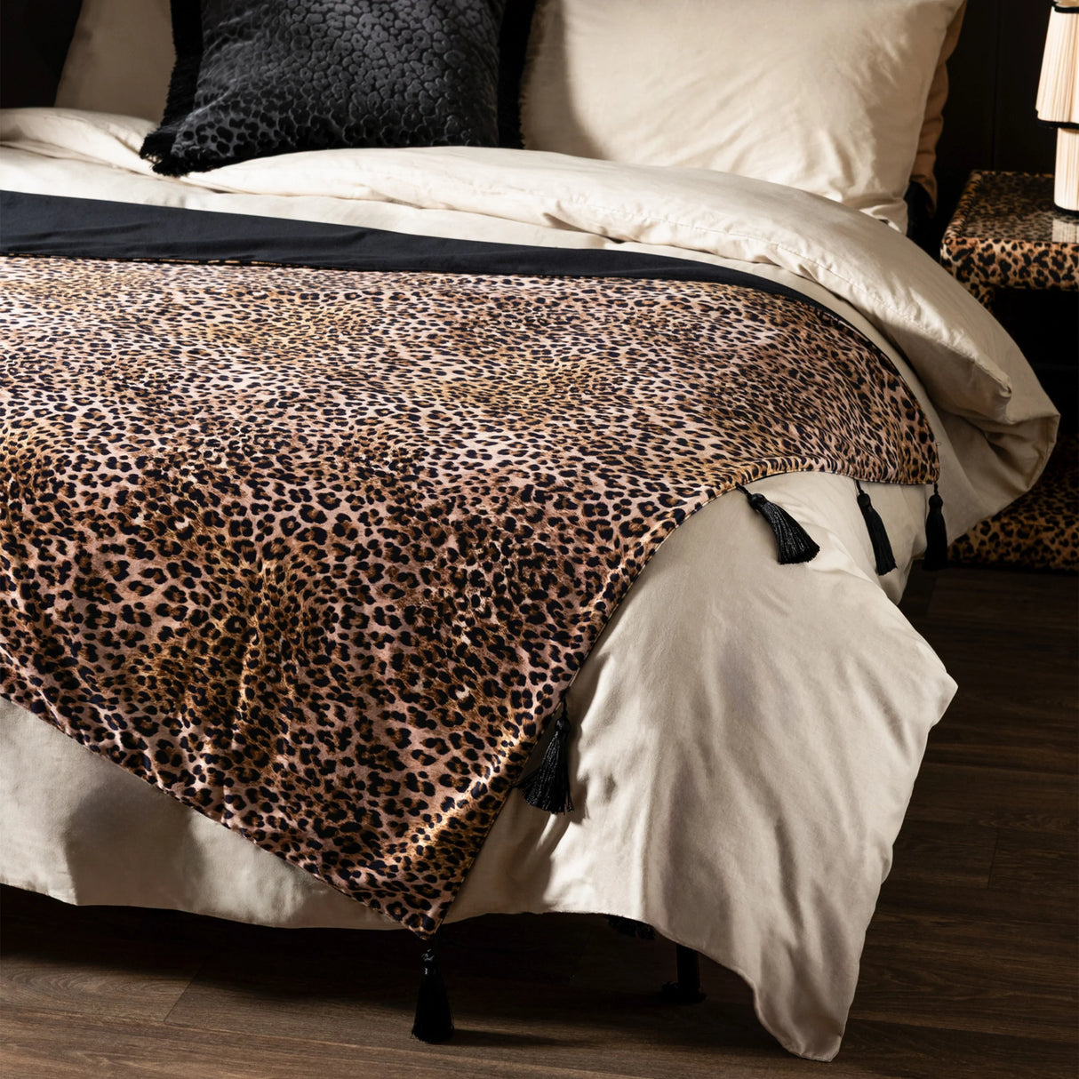 Rockett St George Leopard Love Black 125cm x 150 Throw