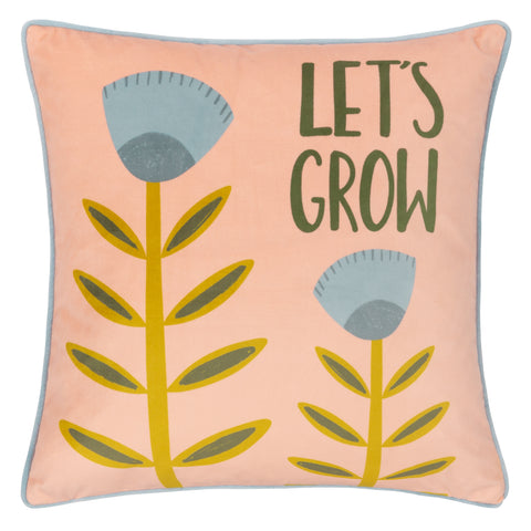 Little Furn Lets Grow Pink 43cm x 43cm Polyester Filled Cushion