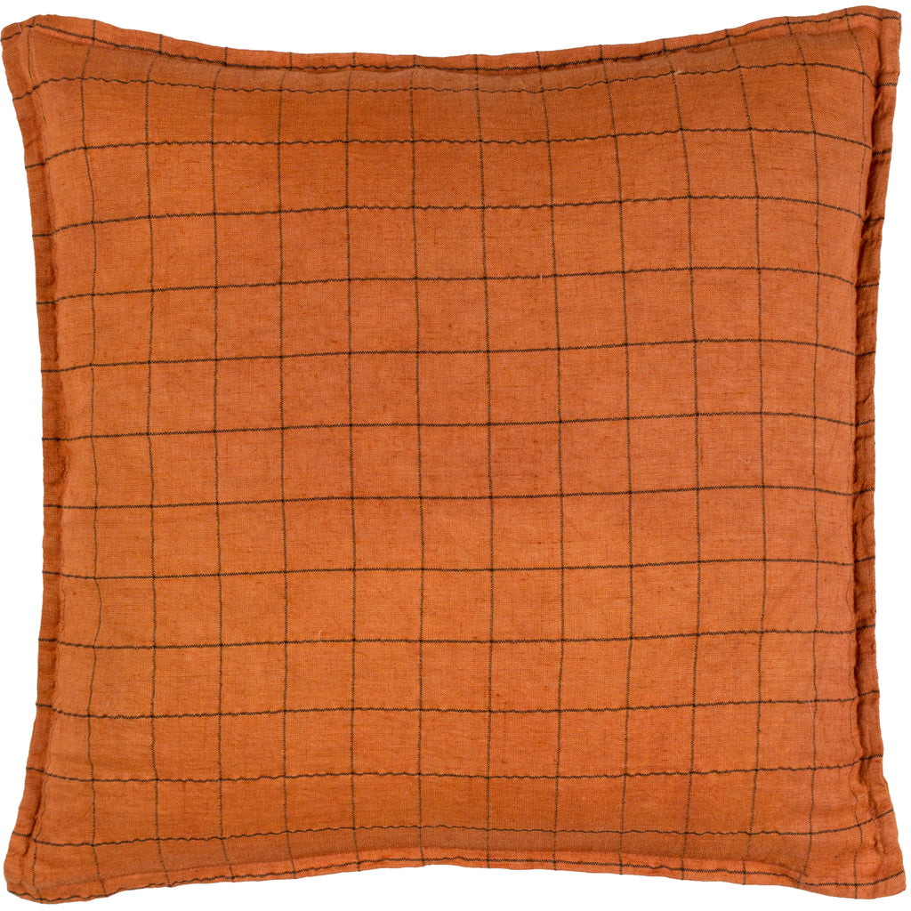 The Linen Yard Linen Grid 50cm x 50cm Cushion