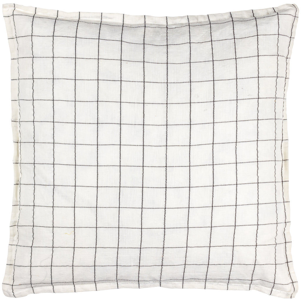 The Linen Yard Linen Grid 50cm x 50cm Cushion