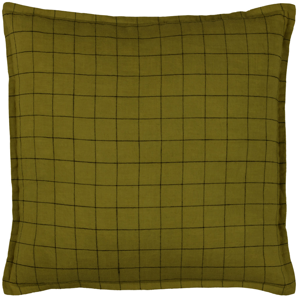 The Linen Yard Linen Grid 50cm x 50cm Cushion