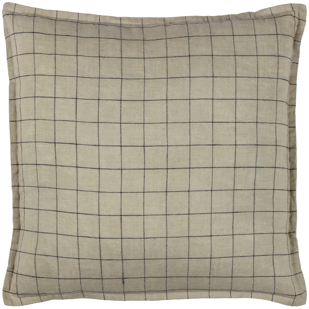 The Linen Yard Linen Grid 50cm x 50cm Cushion