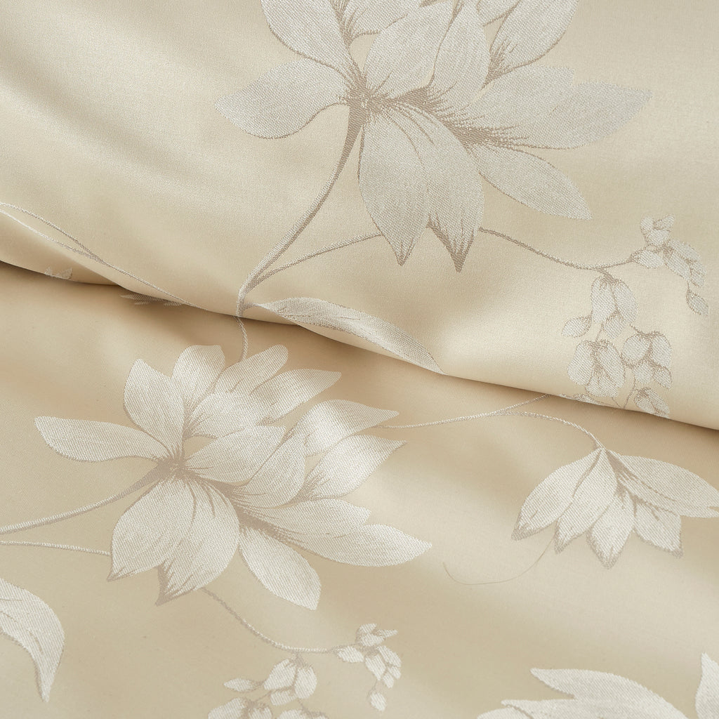 Soiree Lily Floral Jacquard Champagne Duvet Set