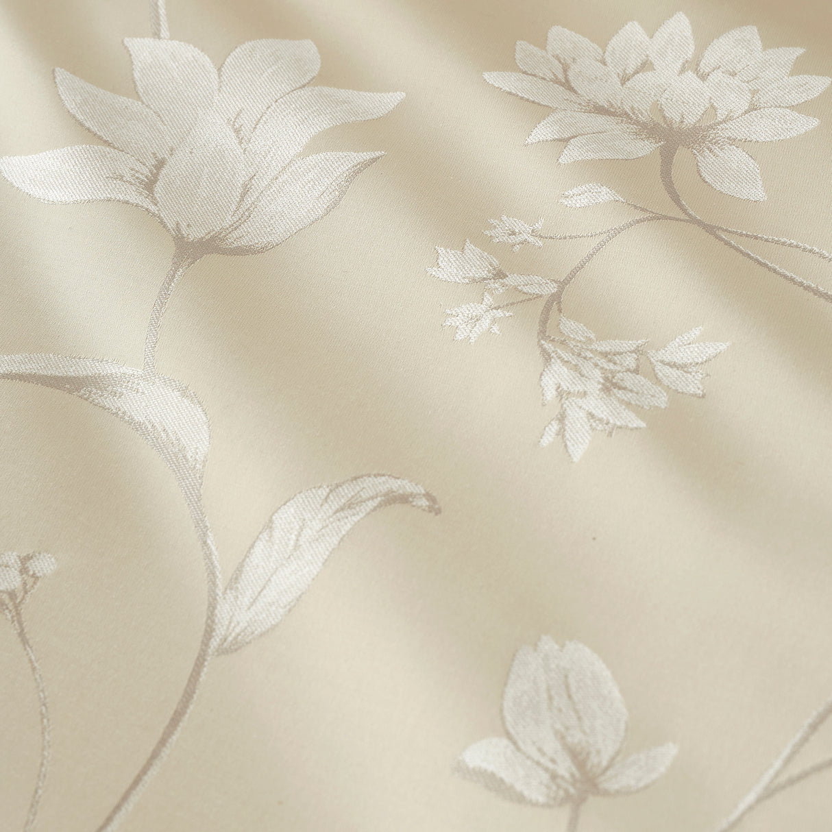 Soiree Lily Floral Jacquard Champagne Duvet Set