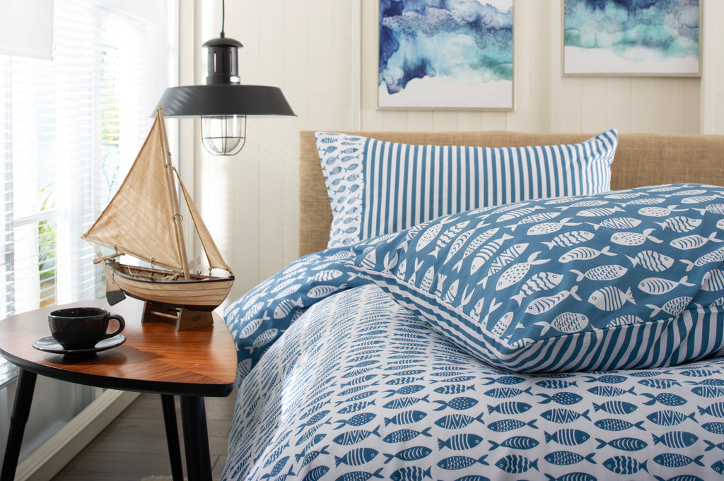 Lobster Creek Big Fish Little Fish Multi Duvet Set