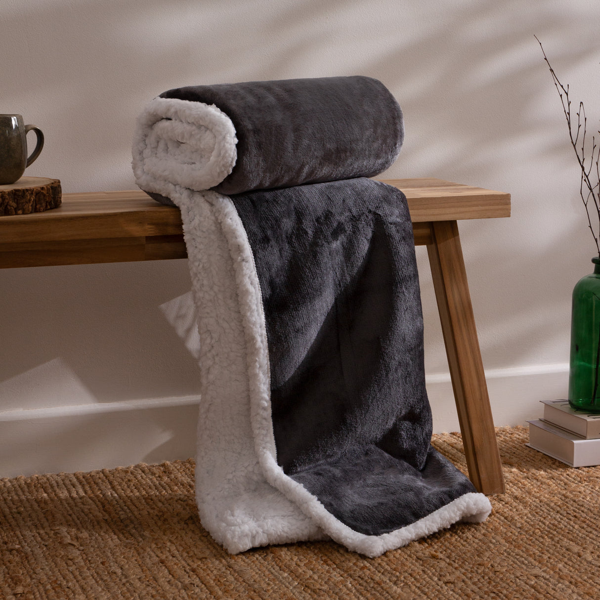Riva Lux Sherpa Fleece 127cm x 152cm Throw