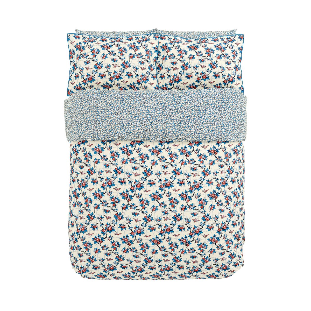 Land & Shore Berry Grove Blue/Red Duvet Set
