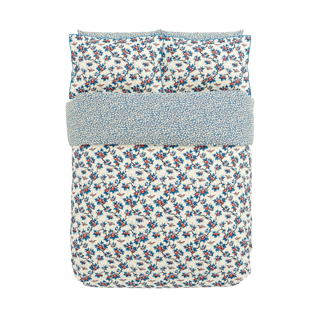 Land & Shore Berry Grove Blue/Red Duvet Set