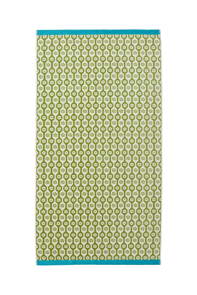 Land & Shore Daisy Green 100% BCI Cotton 500gsm Towels